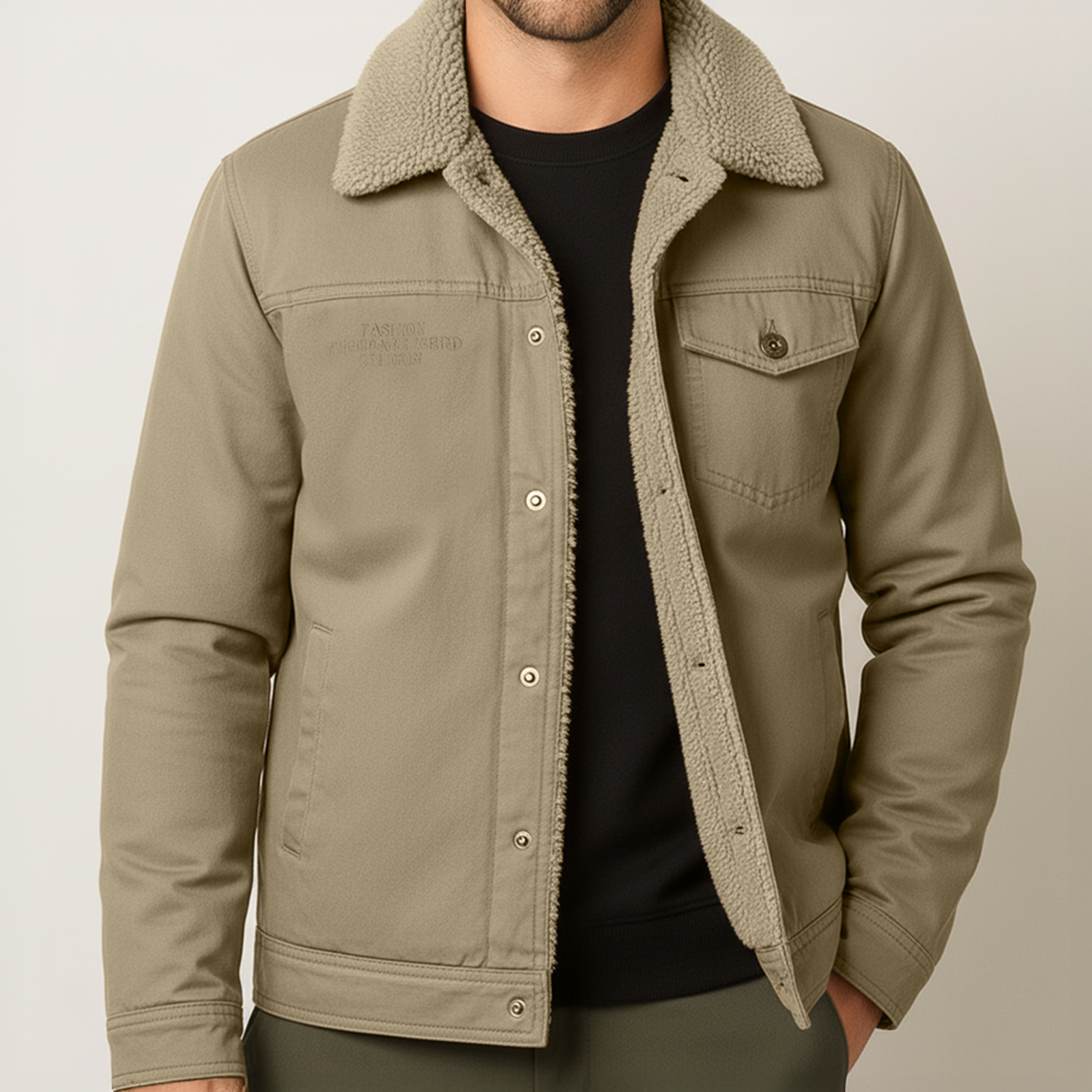 Men’s Sherpa-Lined Denim Jacket