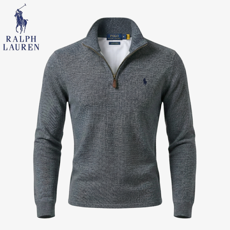 Men's Polo Cotton Quarter-Zip Jumper | Clearance Sale