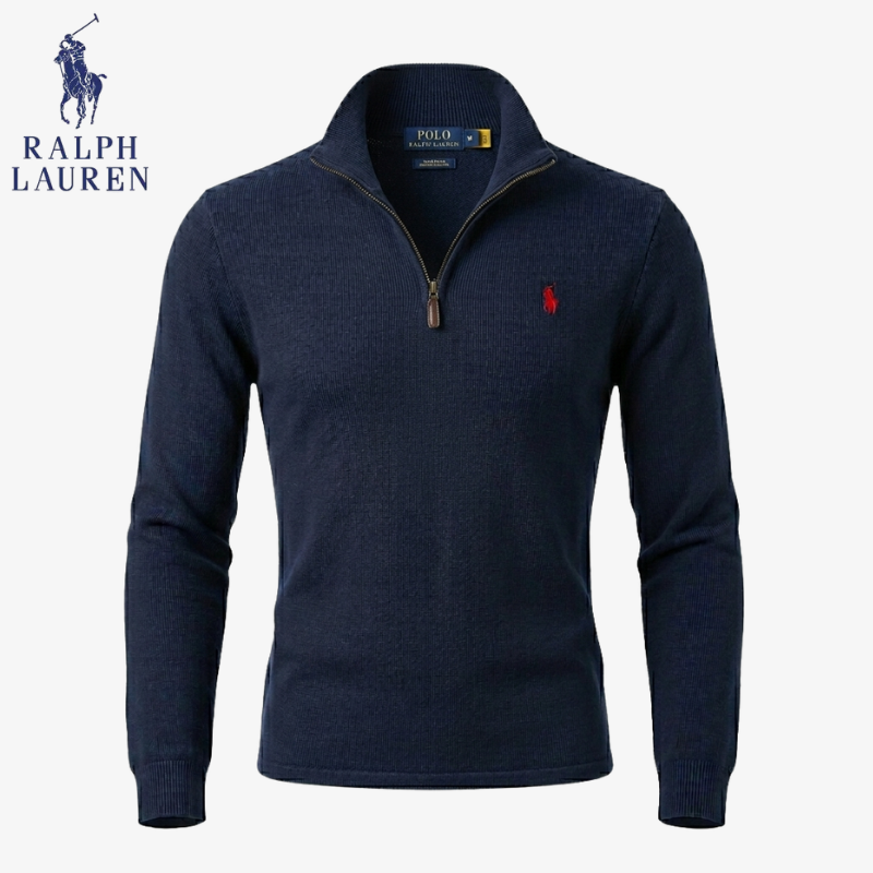 Men's Polo Cotton Quarter-Zip Jumper | Clearance Sale