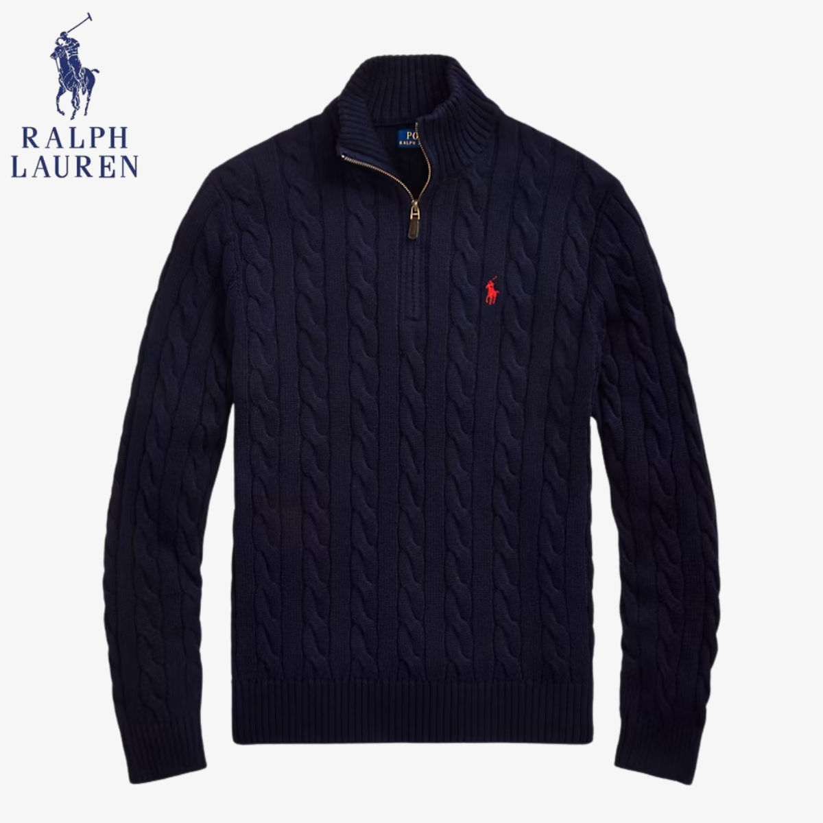 RL Cable-Knit Cotton Quarter-Zip Jumper | Clearance Sale