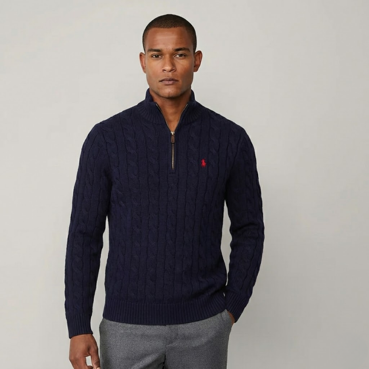 RL Cable-Knit Cotton Quarter-Zip Jumper | Clearance Sale