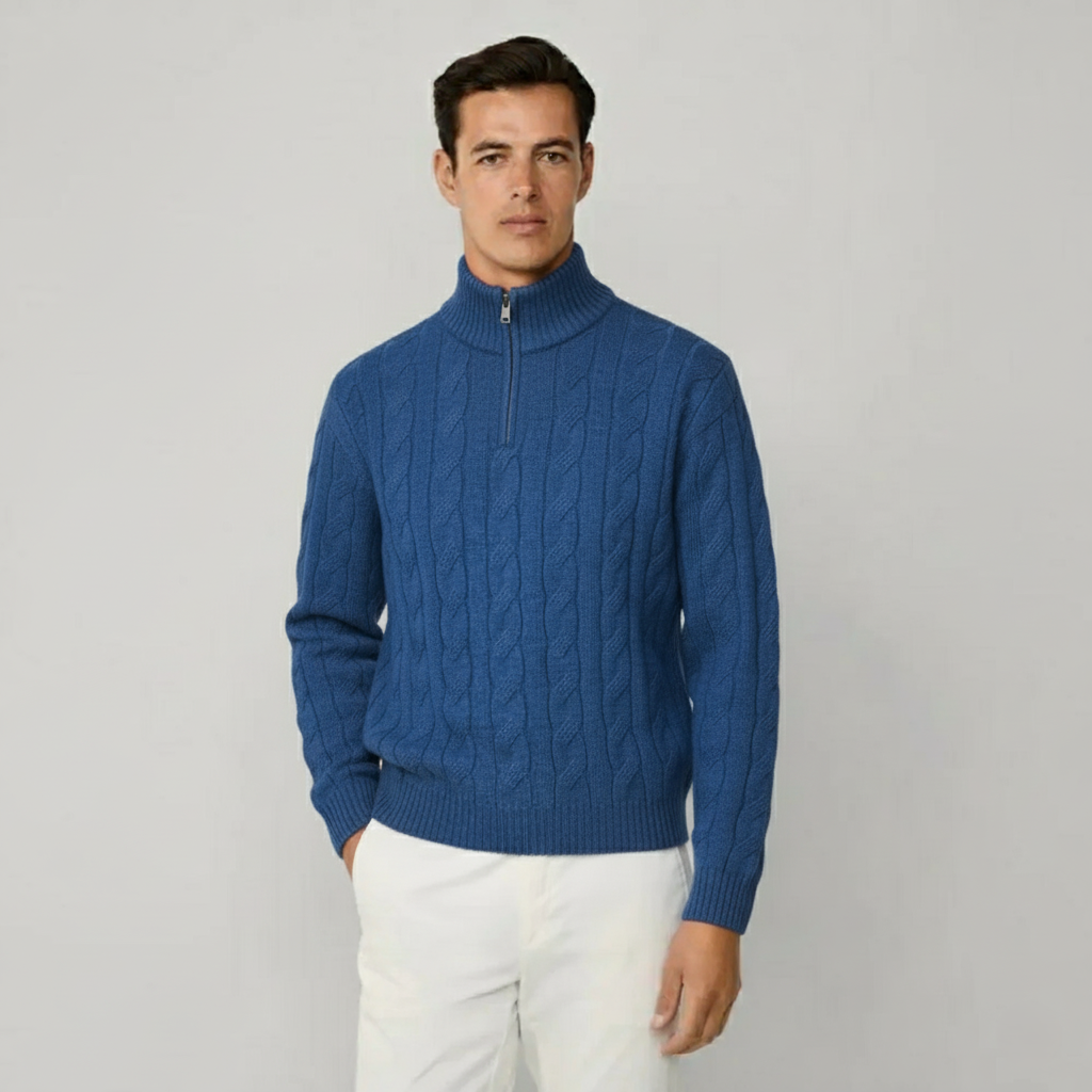 The Arran Heritage Cable Knit Half-Zip