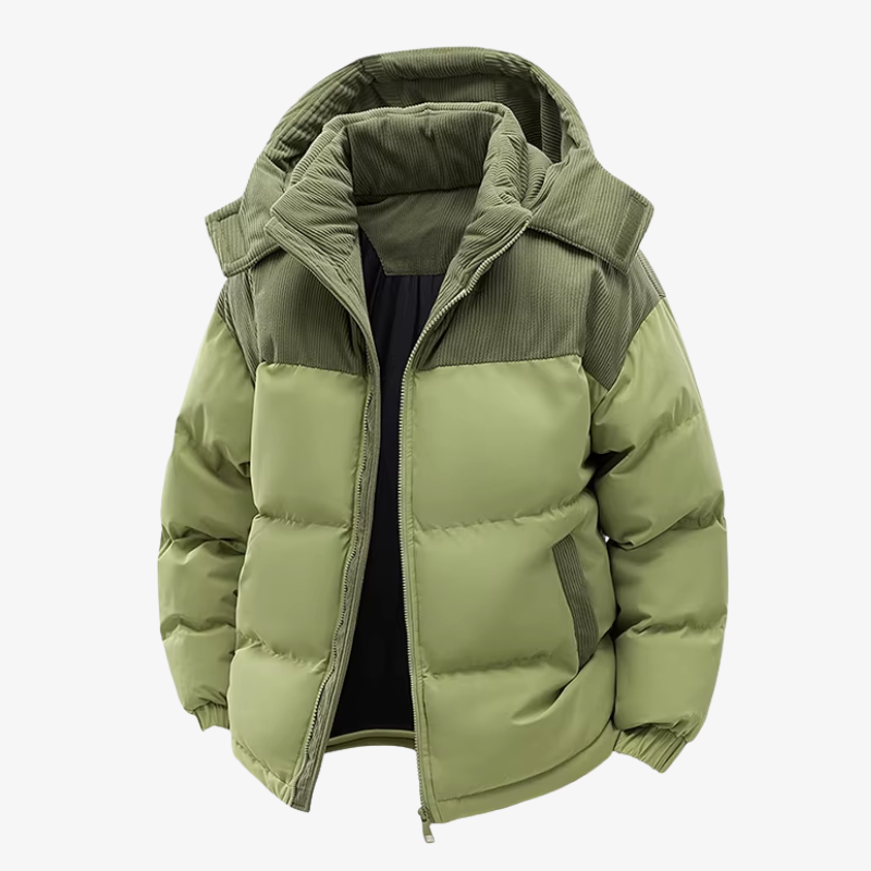 The Hackney Cord-Yoke Puffer Jacket