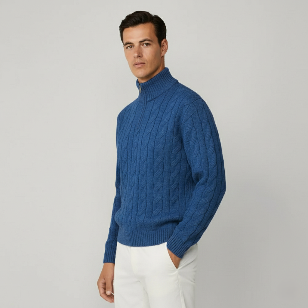 The Arran Heritage Cable Knit Half-Zip