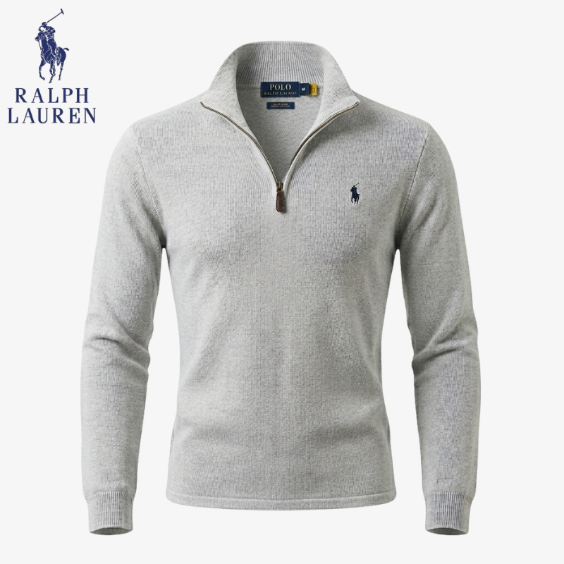 Men's Polo Cotton Quarter-Zip Jumper | Clearance Sale