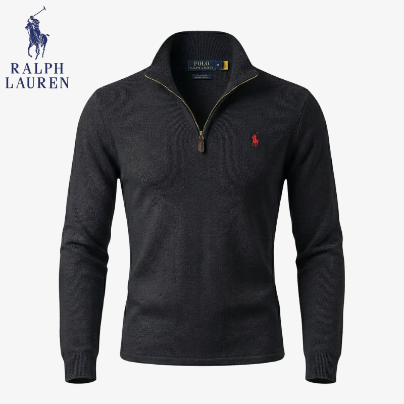 Men's Polo Cotton Quarter-Zip Jumper | Clearance Sale