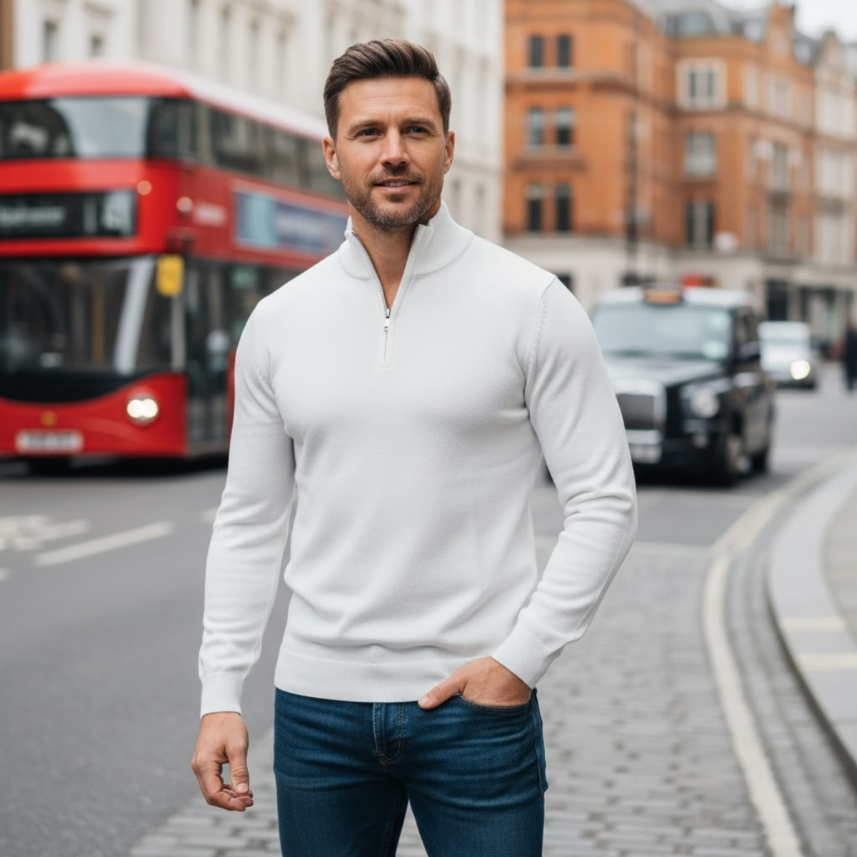 The Windsor Wool Quarter-Zip Jumper