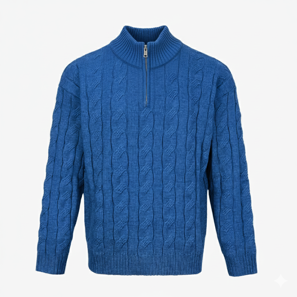 The Arran Heritage Cable Knit Half-Zip