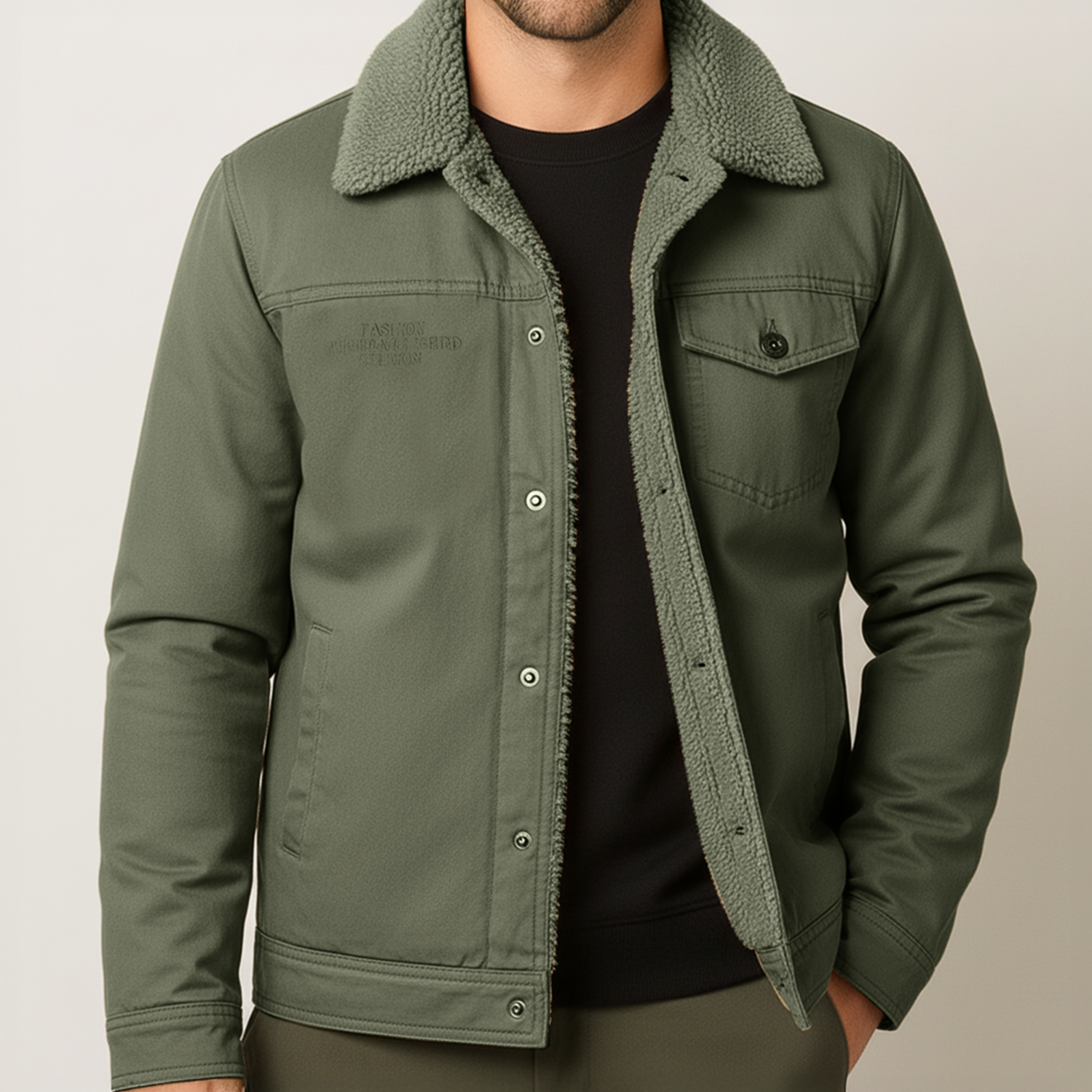 Men’s Sherpa-Lined Denim Jacket