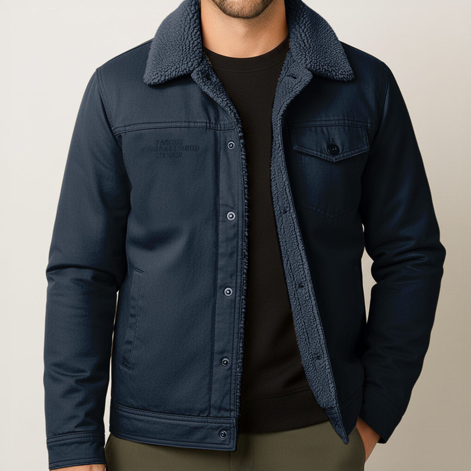 Men’s Sherpa-Lined Denim Jacket