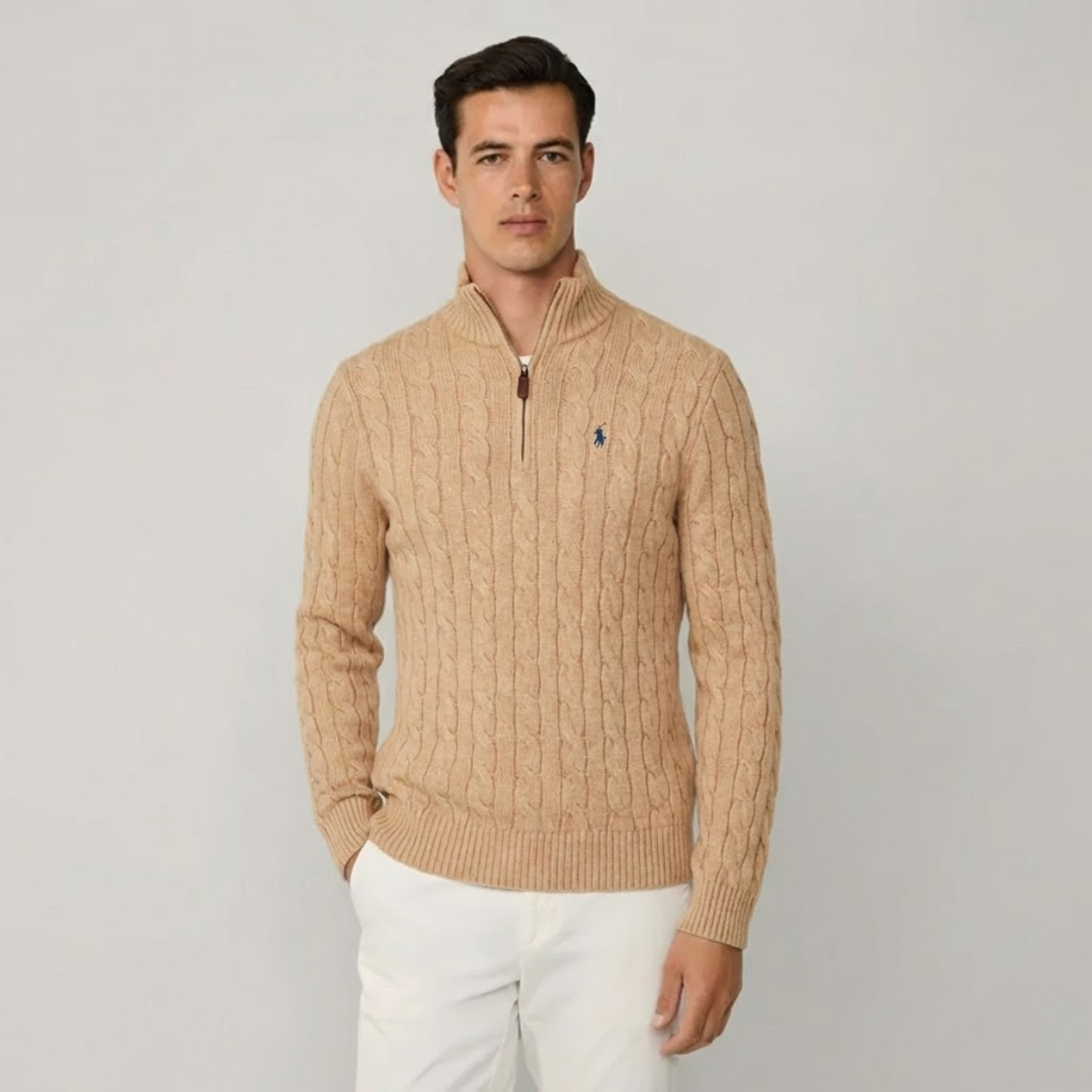 RL Cable-Knit Cotton Quarter-Zip Jumper | Clearance Sale