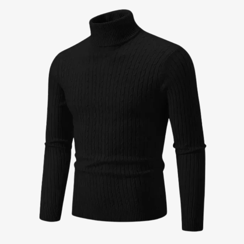 The Mayfair Cable Knit Roll Neck