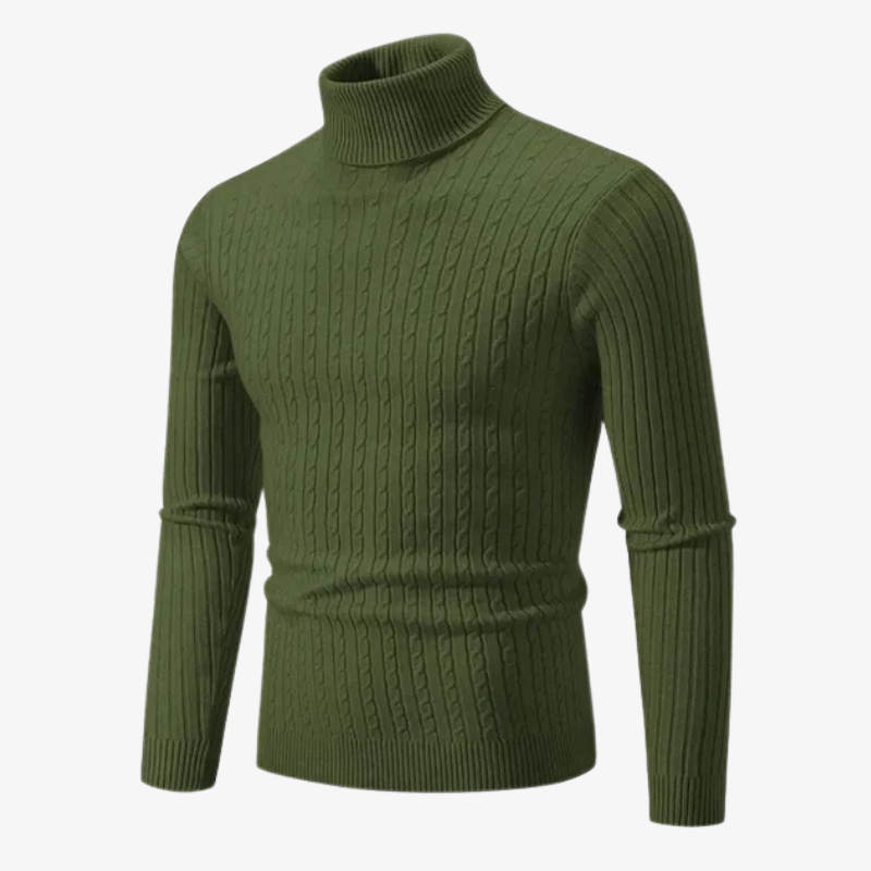 The Mayfair Cable Knit Roll Neck
