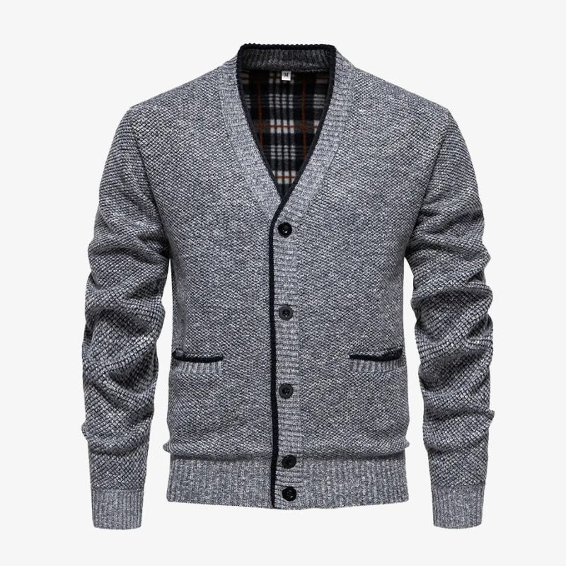 The York Tartan-Lined Cardigan