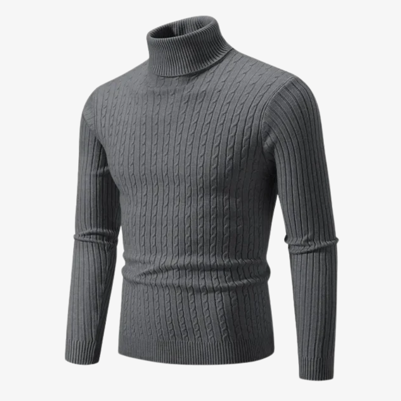 The Mayfair Cable Knit Roll Neck