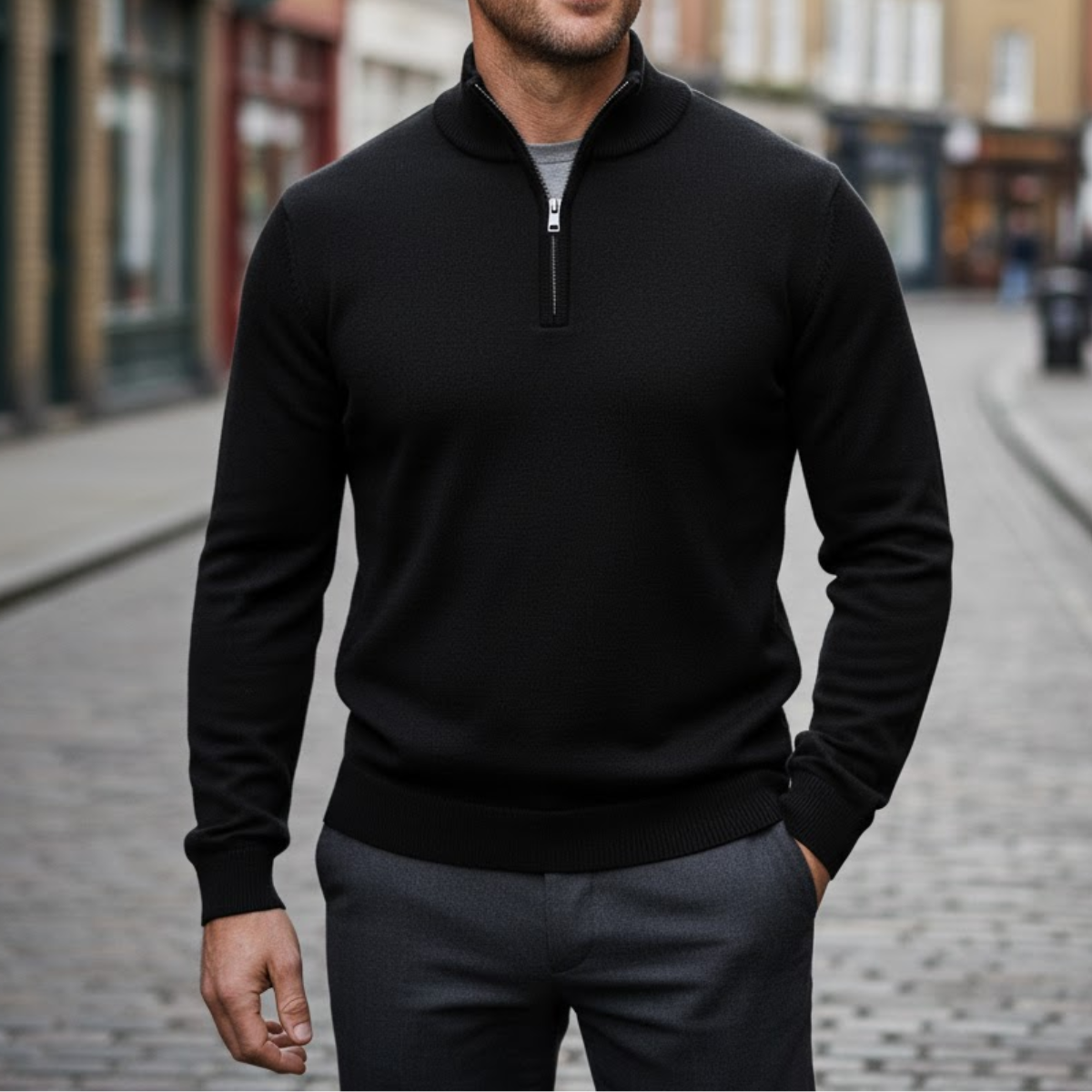 The Windsor Wool Quarter-Zip Jumper