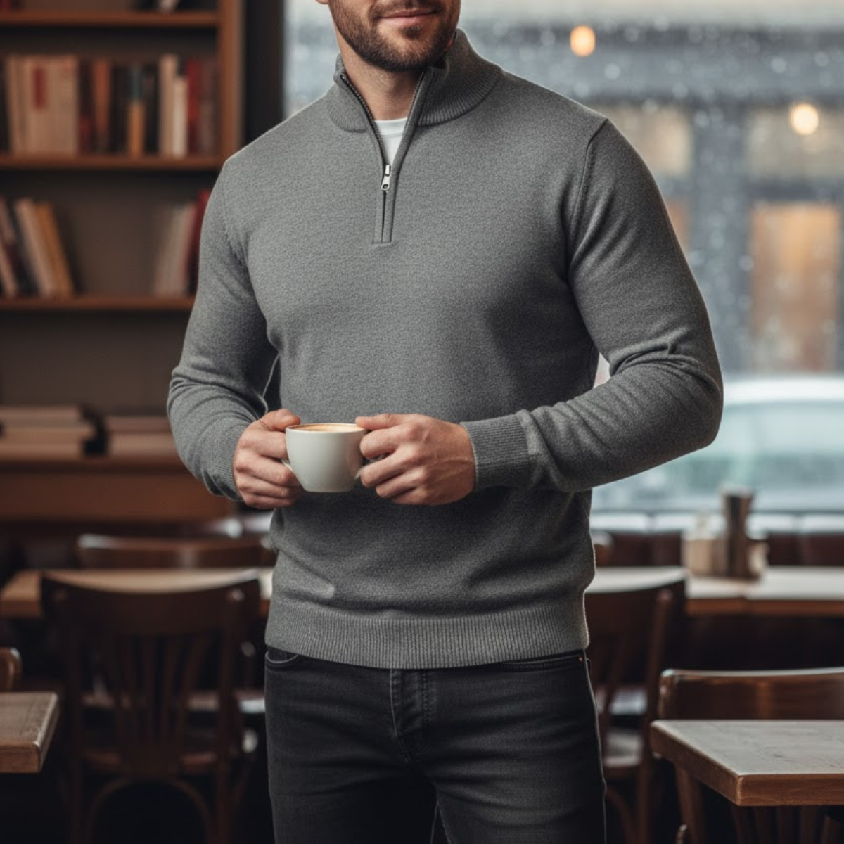The Windsor Wool Quarter-Zip Jumper