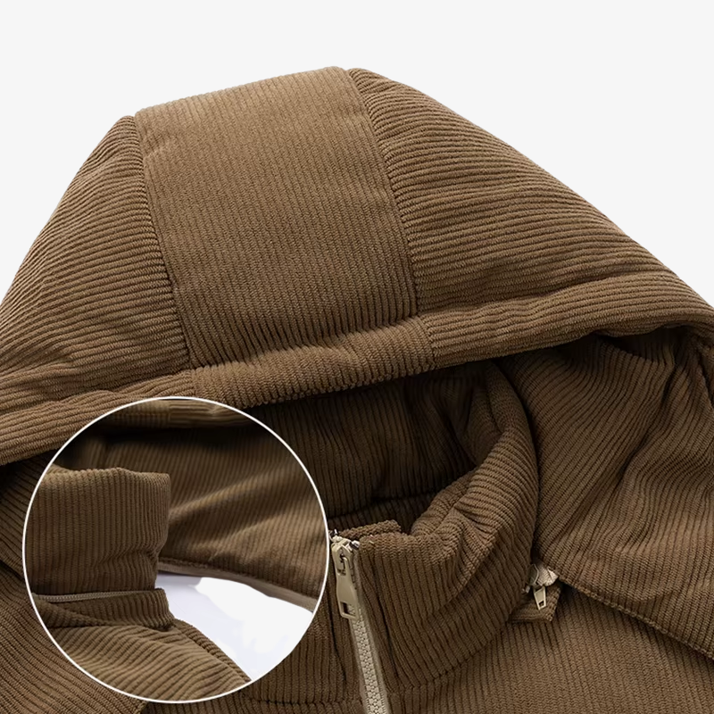 The Hackney Cord-Yoke Puffer Jacket