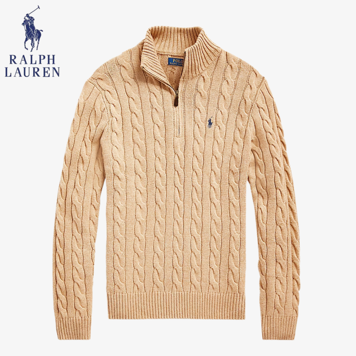RL Cable-Knit Cotton Quarter-Zip Jumper | Clearance Sale