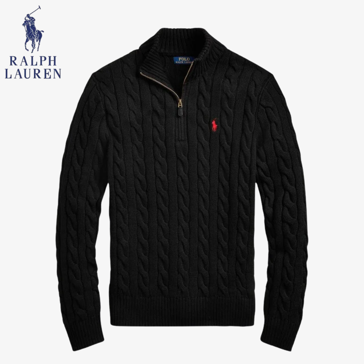 RL Cable-Knit Cotton Quarter-Zip Jumper | Clearance Sale
