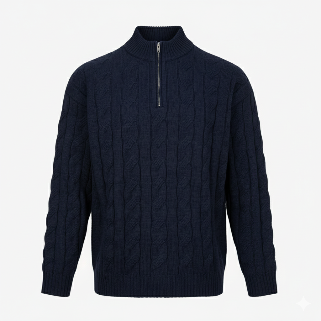 The Arran Heritage Cable Knit Half-Zip
